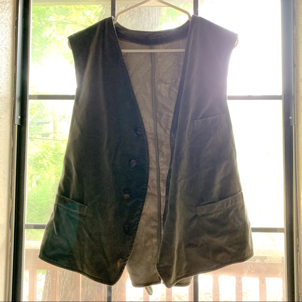 Giorgio Armani sage green velvet vest